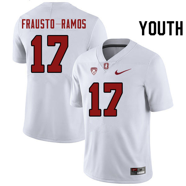 Youth #17 Jshawn Frausto-Ramos Stanford Cardinal College Football Jerseys Stitched Sale-White